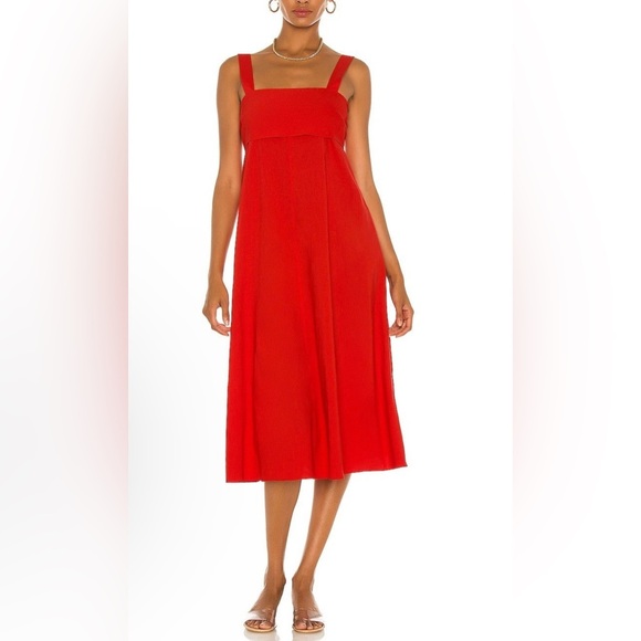 NEW Theory Tie Back linen blend  Midi Dress XL - Picture 2 of 16